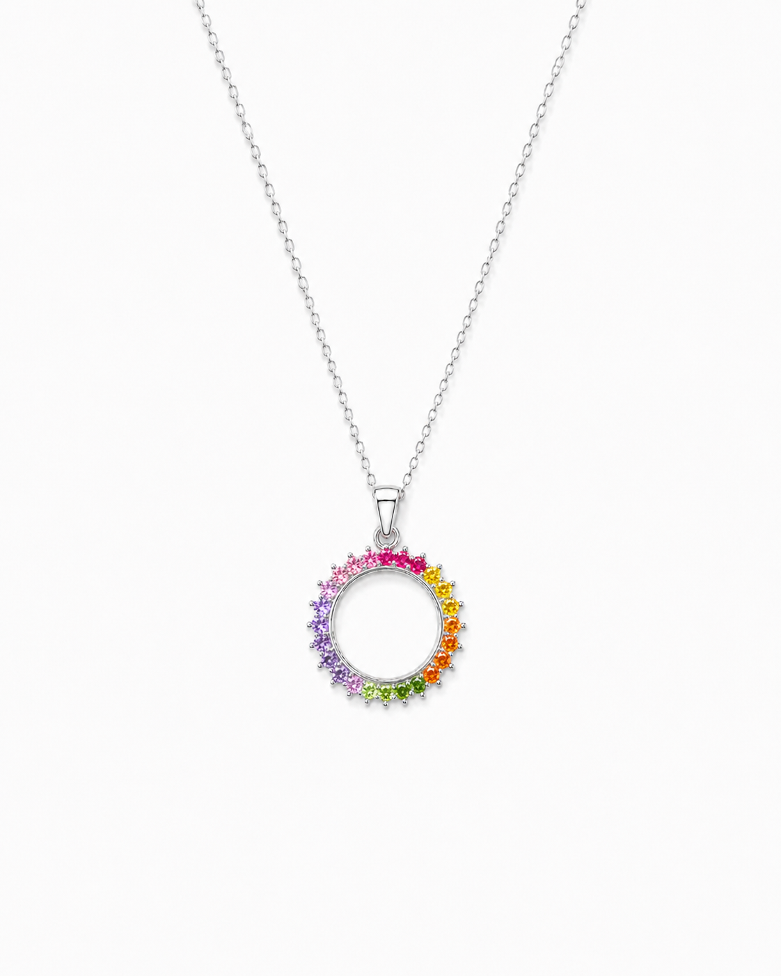 Rainbow Halo Silver Pendant – ZILVARA